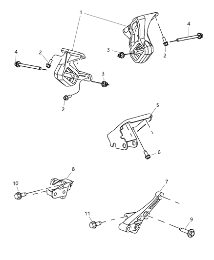 2007 Dodge Dakota Front Mount, Passenger Side Diagram for 52855716AB