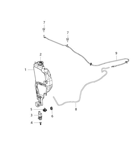 2017 Ram 3500 Cab Chassis(<10K lb.) Front Washer System Diagram 1 - Thumbnail