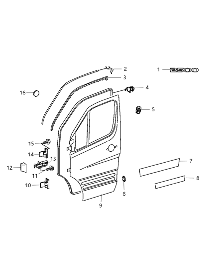 2007 Dodge Sprinter 2500 Nameplate, Rear Diagram for 55077331AB