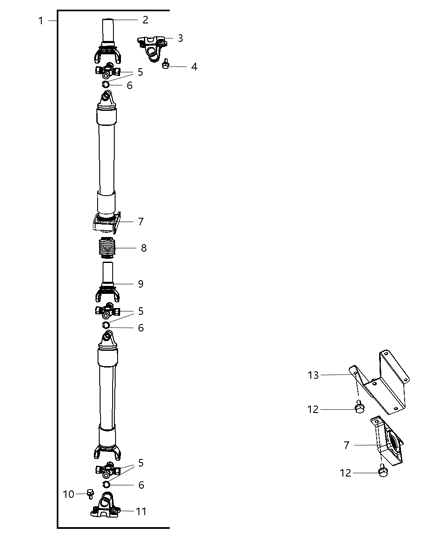 2009 Dodge Ram 3500 Cab Chassis Shaft - Drive Rear Diagram 4 - Thumbnail