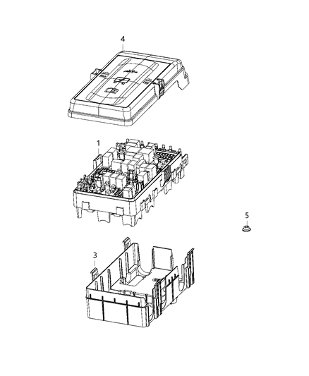 2021 Jeep Gladiator Bracket Power Distribution Center, Lower Diagram for 68252530AC