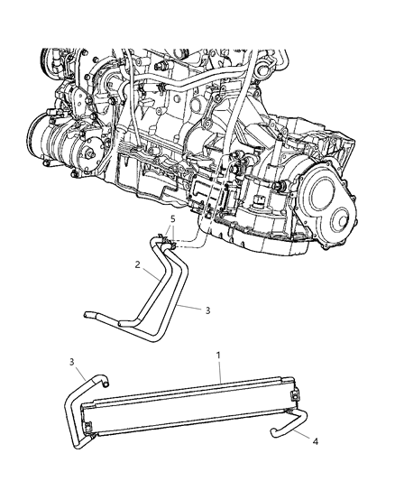 2001 Chrysler PT Cruiser Hose Transmission Oil Outlet Diagram for 5278249AA
