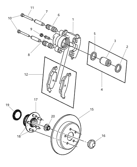 2003 Dodge Neon Rotor Brake Diagram for V5015652AA