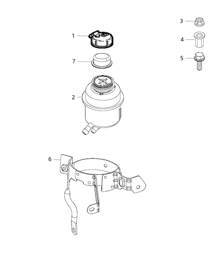 2016 Ram ProMaster City Power Steering Pump Reservoir Diagram for 68275701AA