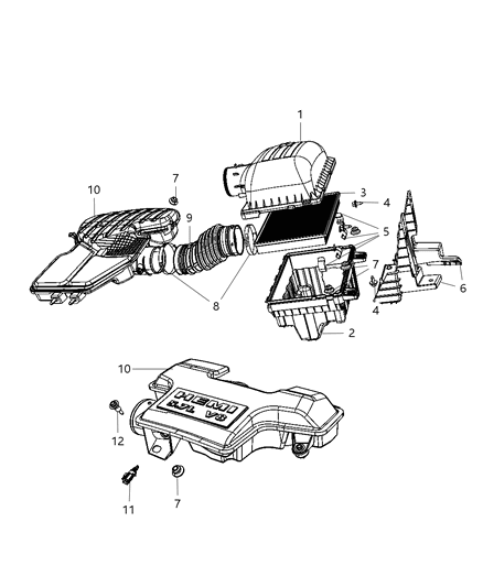 2008 Dodge Ram 3500 Cab Chassis Air Cleaner & Related Diagram
