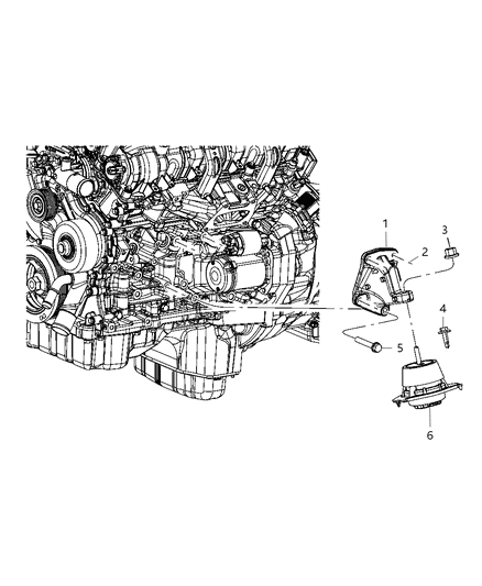 2011 Dodge Challenger Engine Mounting Left Side Diagram 1 - Thumbnail