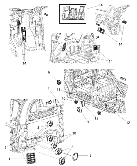 2011 Dodge Grand Caravan Stuffer Sliding Door Track Lower Diagram for 5028828AC