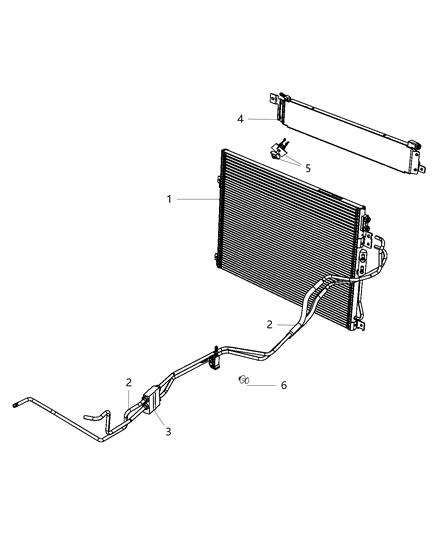 2015 Jeep Grand Cherokee Transmission Oil Cooler & Lines Diagram