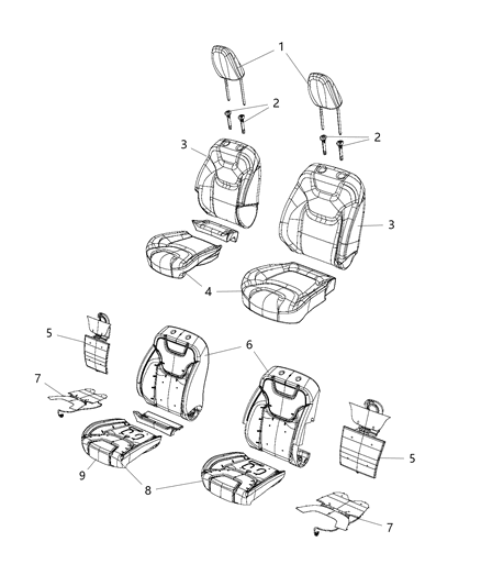 2018 Jeep Cherokee Front Seat - Bucket Diagram 1 - Thumbnail