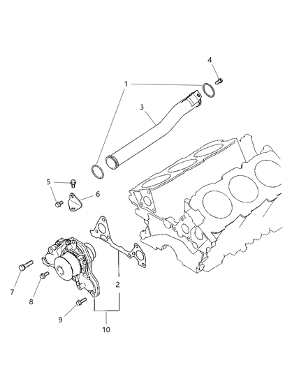 1998 Dodge Avenger Water Pump & Related Parts Diagram 2 - Thumbnail