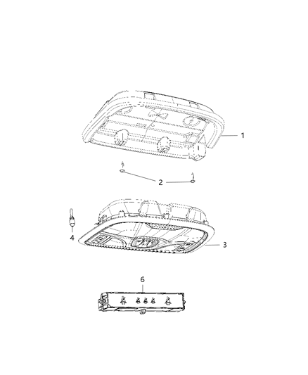2016 Jeep Cherokee Console Overhead Diagram for 1WG401DAAG