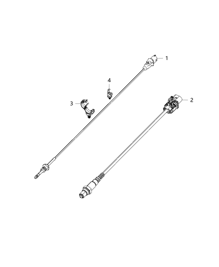 2014 Jeep Cherokee Oxygen Sensors & Exhaust Temperature Diagram