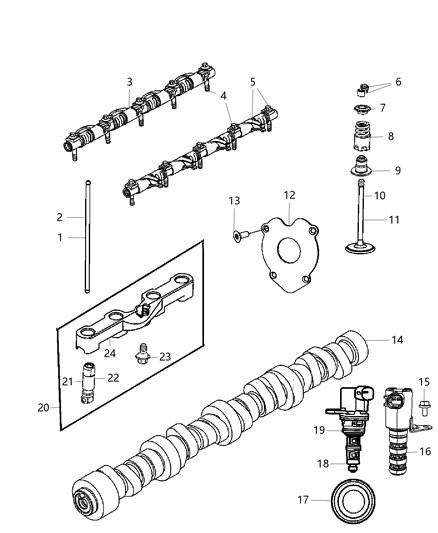 2014 Ram 3500 Pickup Camshaft & Valvetrain Diagram 2 - Thumbnail