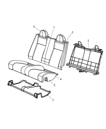 2007 Chrysler Sebring Seat Cushion, Rear Diagram for 68024923AA
