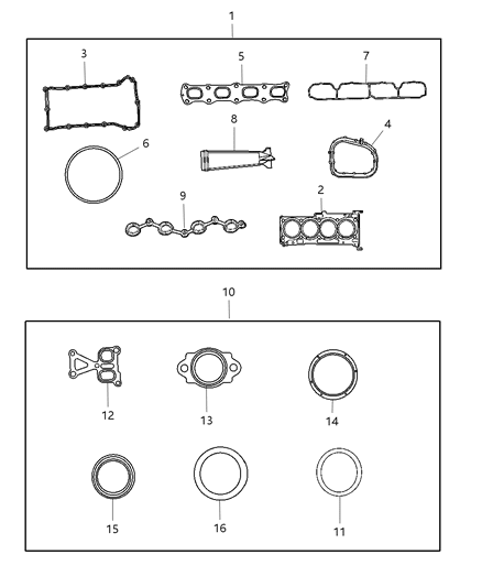 2011 Dodge Journey Engine Gasket / Install Kits Diagram 1 - Thumbnail