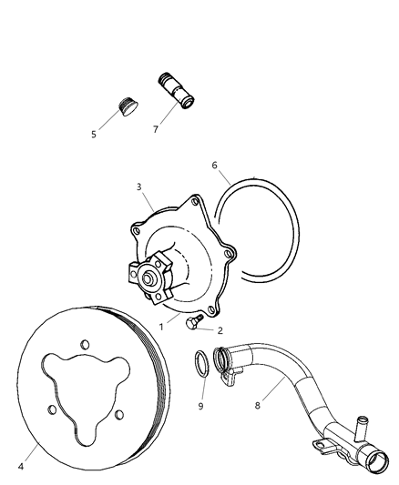2001 Dodge Caravan Water Pump & Related Parts Diagram 2 - Thumbnail