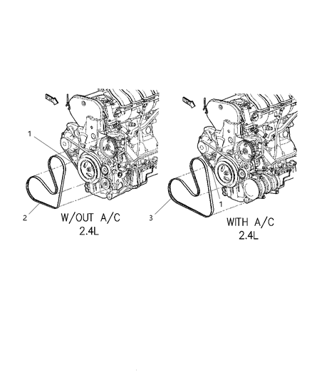 2005 Chrysler PT Cruiser Belts, Drive Diagram 4 - Thumbnail