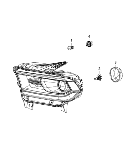 2020 Dodge Durango Parts, Headlamp Service Diagram 1 - Thumbnail