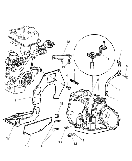 2001 Dodge Neon Lever Manual Control Diagram for 4670320AB