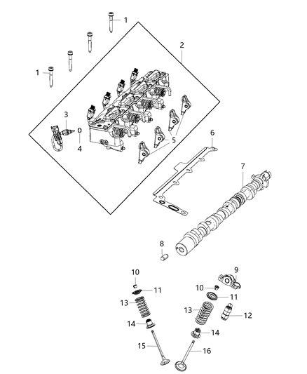 2013 Dodge Dart Camshaft Engine Diagram for 5047337AF