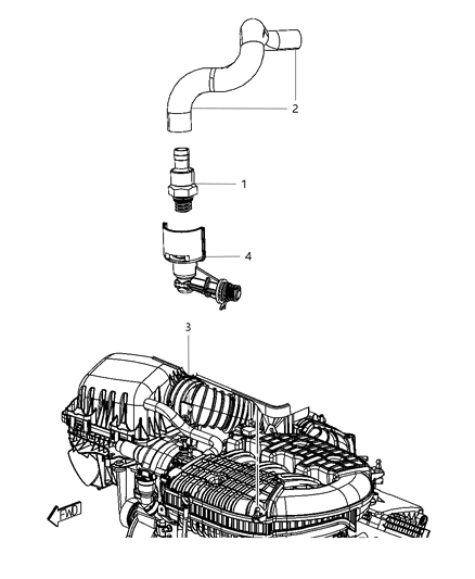 2008 Chrysler Pacifica Hose PCV Diagram for 4892169AB