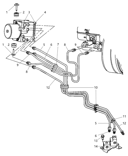 2006 Dodge Dakota Module Anti-Lock Brakes Diagram for 5175411AB