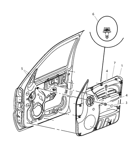 2006 Jeep Liberty Belt Weatherstrip, Front Inner Passenger Side Diagram for 55235878AC