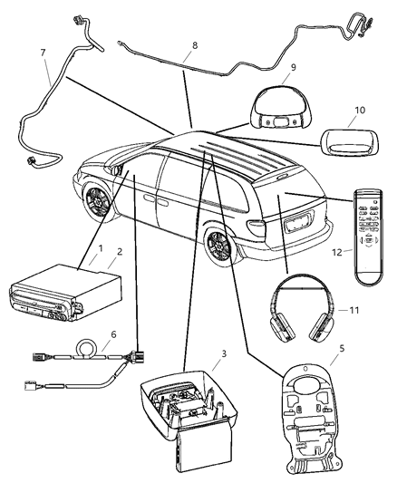 2002 Dodge Grand Caravan Monitor Diagram for 5080707AA