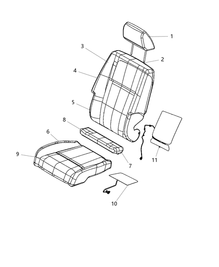 2010 Dodge Journey Front Seat - Bucket Diagram 3 - Thumbnail