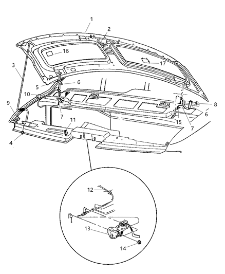 2001 Dodge Ram Van Hinge, Front Passenger Side Diagram for 55347106AB