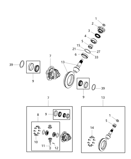 2020 Jeep Wrangler Differential Assembly, Front Diagram 1 - Thumbnail
