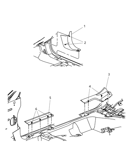 2013 Chrysler 200 Front Sill Plate, Black, Driver Side Diagram for 1SL45DX9AA