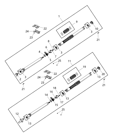 2019 Ram 1500 New Style Shaft - Drive of Rear Axle; Differential And Drive Line Diagram 5 - Thumbnail