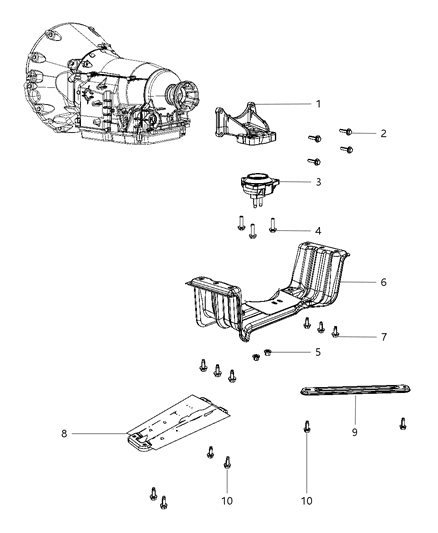 2012 Dodge Durango Structural Collar & Transmission Mount Diagram 2 - Thumbnail