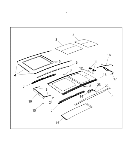 2015 Jeep Renegade Sunroof & Component Parts Diagram 2 - Thumbnail