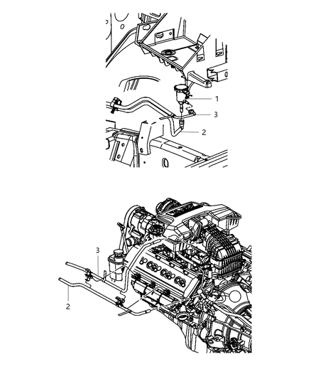 2008 Dodge Ram 3500 Cab Chassis Emission Control Vacuum Harness Diagram