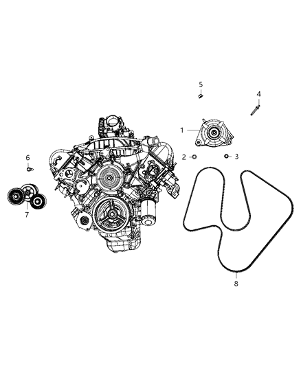 2010 Dodge Ram 1500 Generator Engine Diagram for R6029914AL