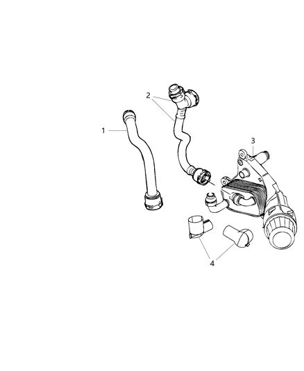 2018 Jeep Compass Engine Oil Cooler And Hoses / Tubes Diagram