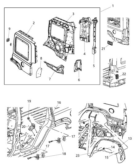 2010 Jeep Commander Rear Aperture, Quarter Panel Diagram
