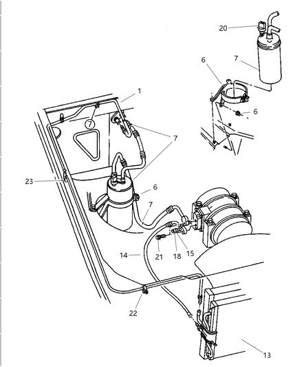 1998 Jeep Grand Cherokee Accumulator A/C Diagram for 55116191