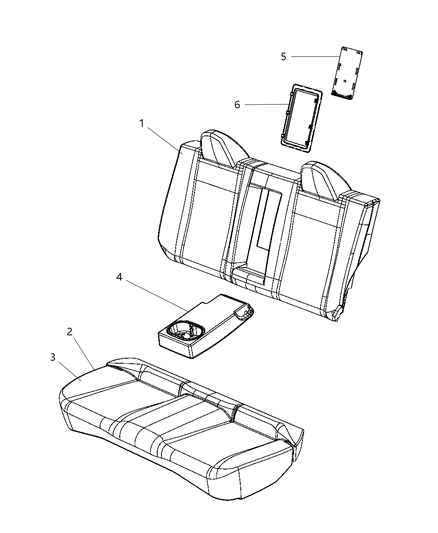 2013 Chrysler 200 Armrest, Black, Rear Diagram for 1US61DX9AB