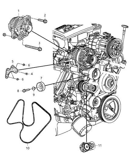 2007 Dodge Ram 3500 Cab Chassis Alternator Diagram 1 - Thumbnail