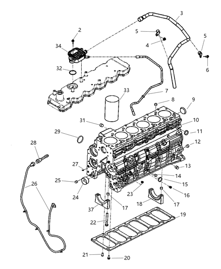 2003 Dodge Ram 3500 Plug Core Intake Side (Large) Diagram for 5093058AA