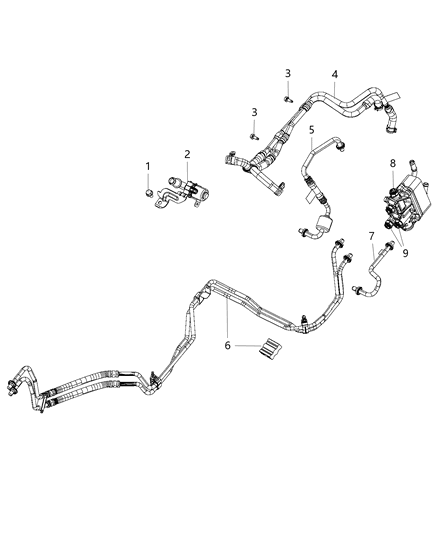 2016 Dodge Durango Hose And Tube Heater Supply And Return Diagram for 68244860AB
