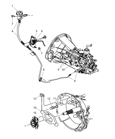 2004 Dodge Dakota Hydraulic Assembly Clutch Master Cylinder Diagram for 5134623AA