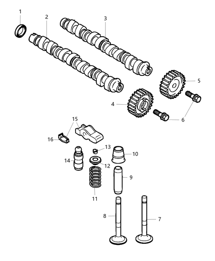 2018 Jeep Wrangler All-new Model Camshafts & Valvetrain Diagram 3 - Thumbnail