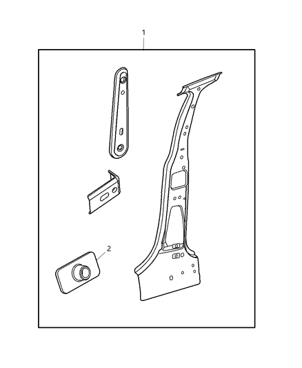 2007 Chrysler PT Cruiser Aperture Panel - B Pillar Diagram