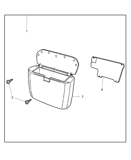 2000 Jeep Grand Cherokee Bin Storage Quarter Panel Diagram for 5FW371AZAD