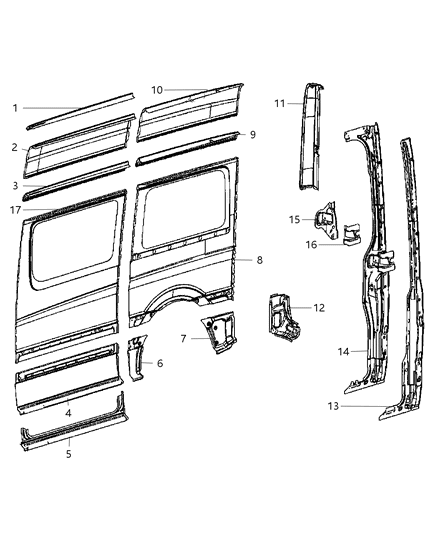 2008 Dodge Sprinter 2500 Roof Panel Diagram 2 - Thumbnail