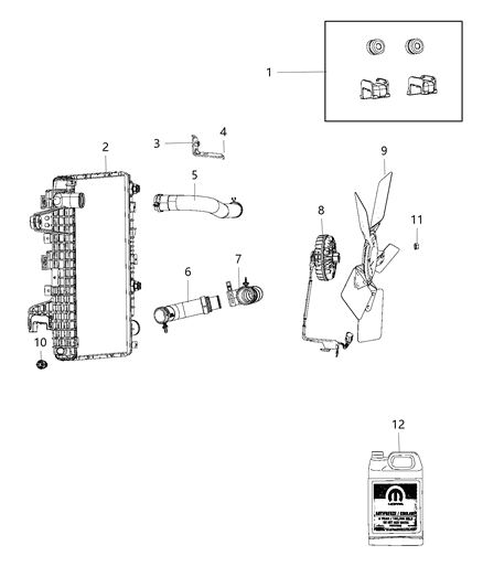 2016 Ram 3500 Cab Chassis Radiator & Related Parts Diagram 1 - Thumbnail